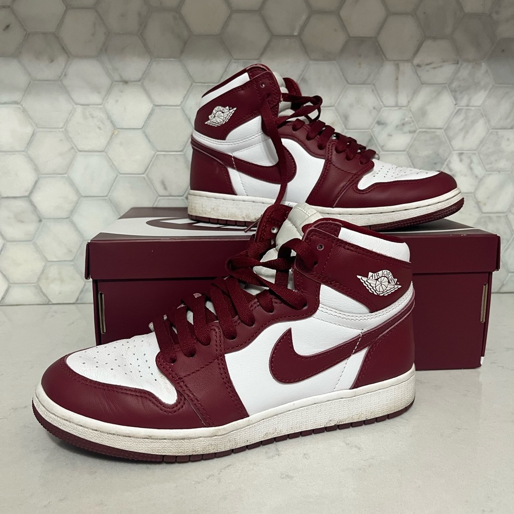 Nike Air Jordan 1 Retro Red and White High Top OG Sneakers